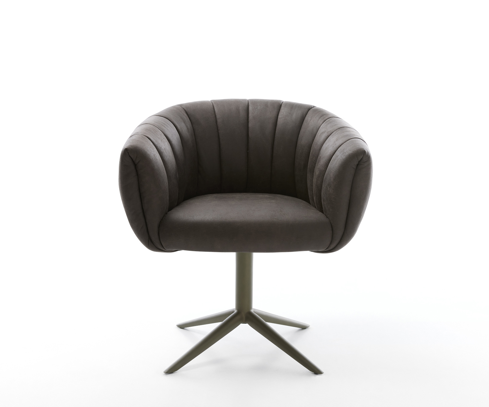 Jedálenská stolička Jada-Flex mikrovlákno antracitová vintage krížová podstava titánová farba 360° otočný hojdacia funkcia vrecková pružina - Image 2