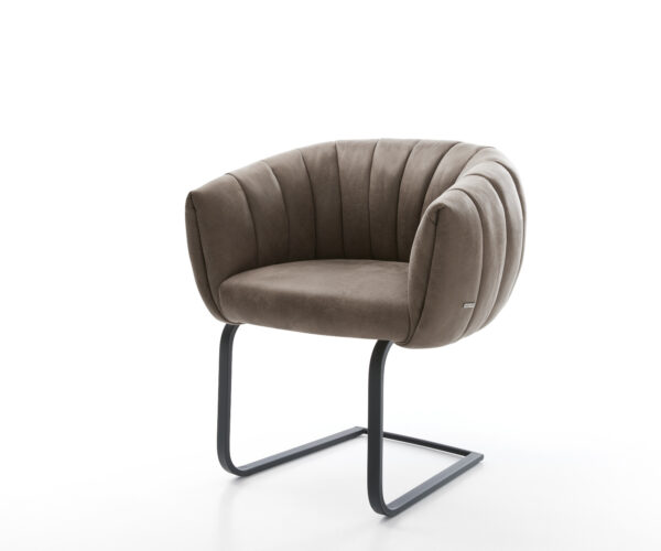 Konzolová jedálenská stolička Jada-Flex mikrovlákno taupe vintage konzolová jedálenská stolička plochá čierna vrecková pružina