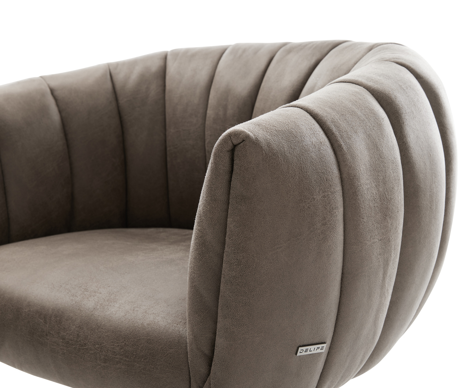 Jedálenská stolička Jada-Flex mikrovlákno taupe vintage krížová podstava široká nerezová oceľ otočný 360° hojdacia funkcia vrecková pružina - Image 4