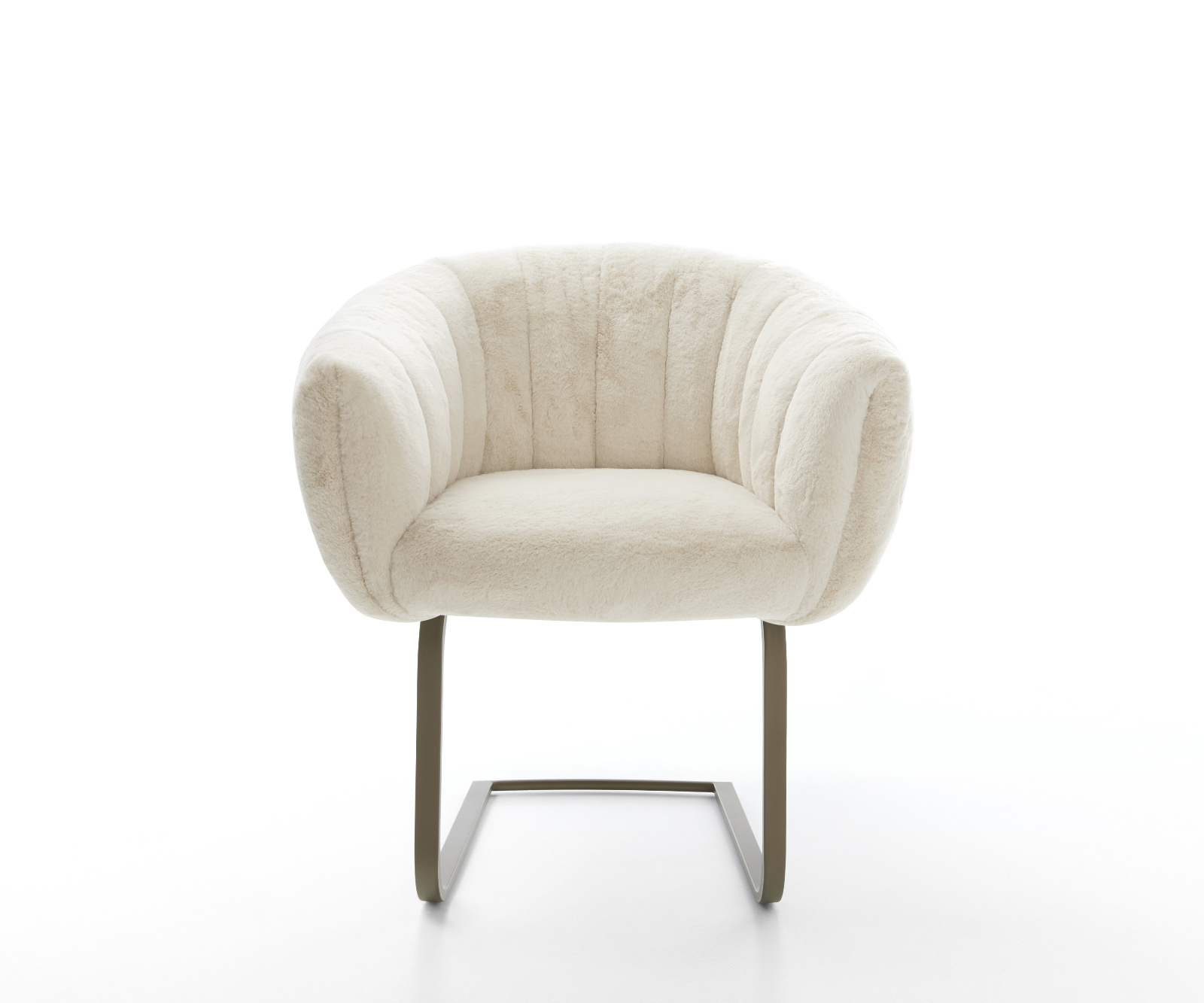 Konzolová jedálenská stolička Jada-Flex plyšový manšester krémovo biela konzolová jedálenská stolička plochý titánová farba vrecková pružina - Image 2