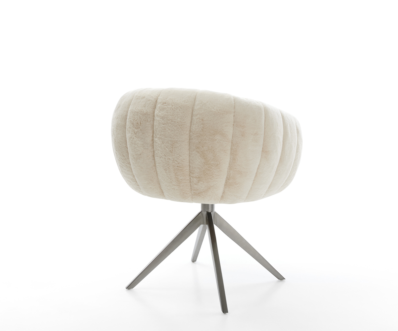 Jedálenská stolička Jada-Flex plyšový manšester krémovo biela krížová podstava široká grafitová 360° otočná hojdacia funkcia vrecková pružina - Image 5