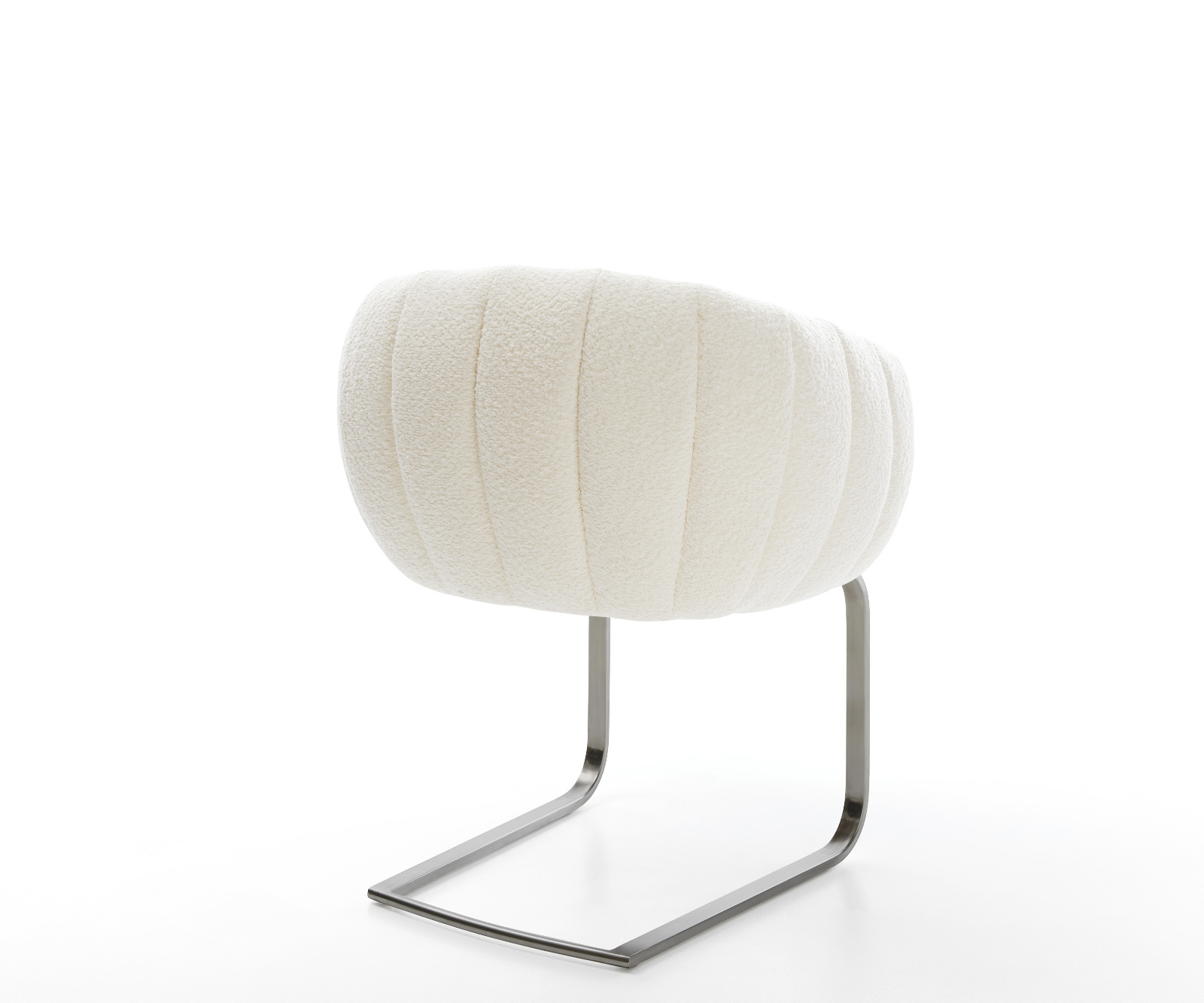 Konzolová jedálenská stolička Jada-Flex bouclé biela konzolová jedálenská stolička plochá grafitová vrecková pružina - Image 5