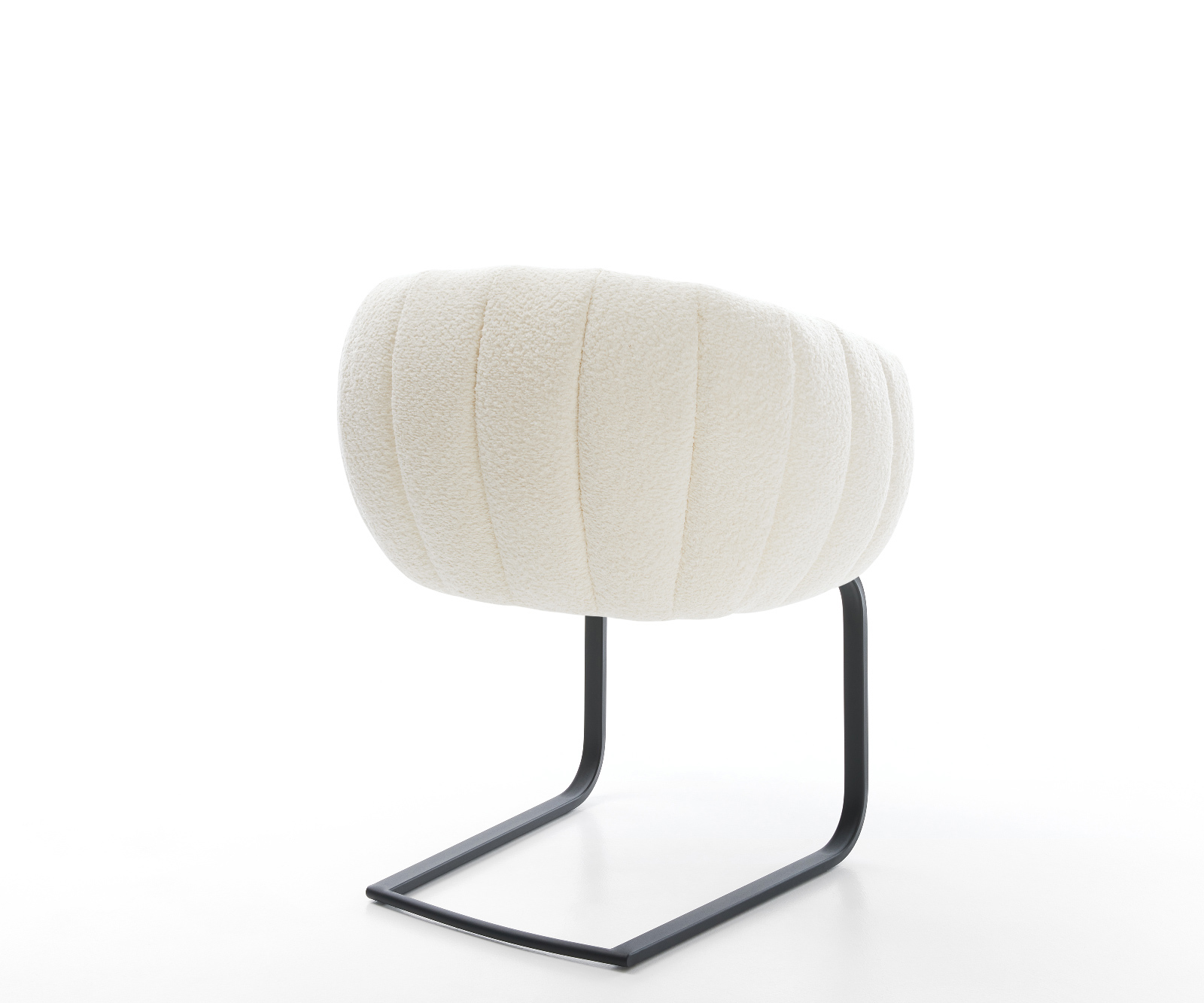 Konzolová jedálenská stolička Jada-Flex bouclé biela konzolová jedálenská stolička plochá čierna vrecková pružina - Image 5