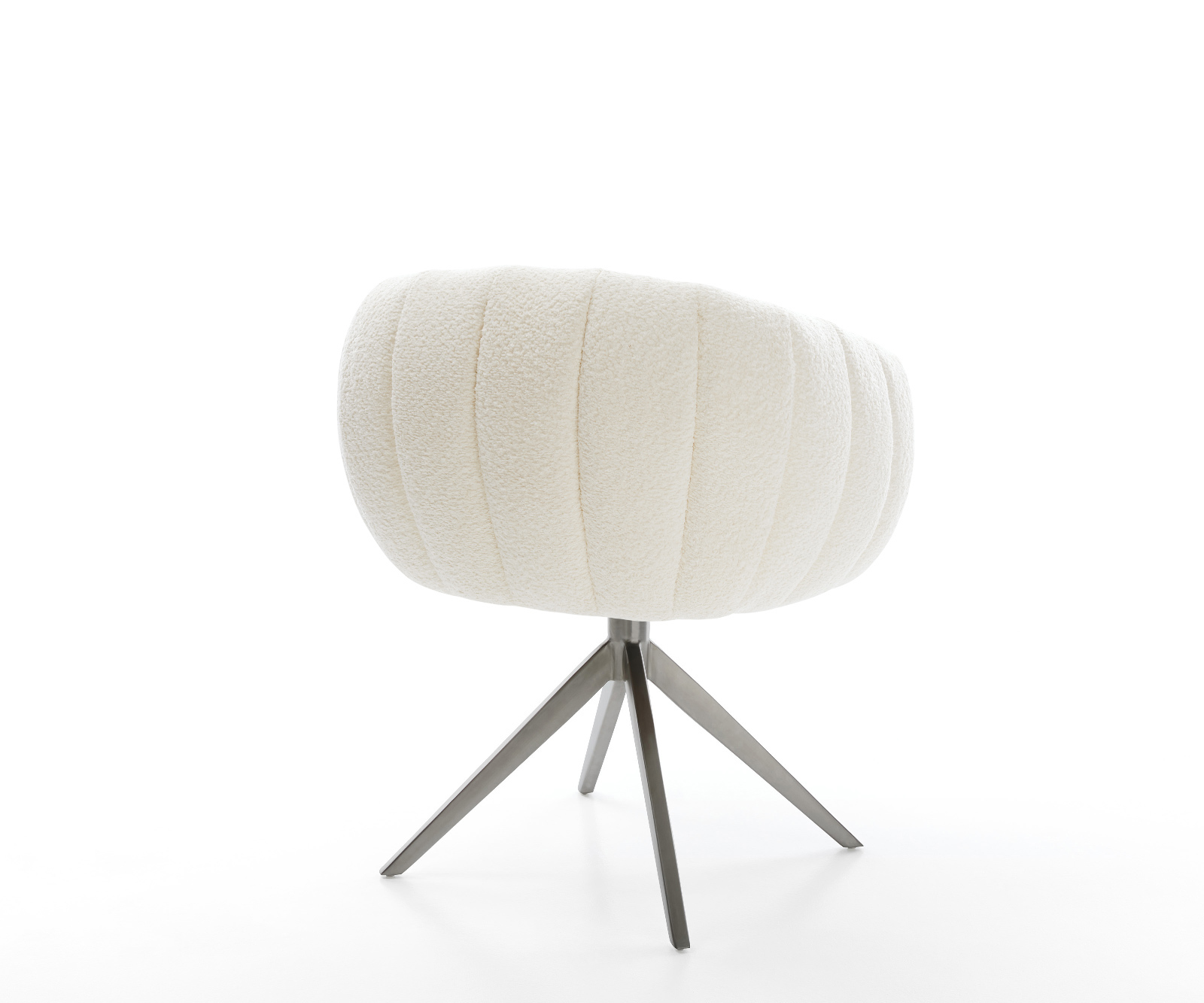 Jedálenská stolička Jada-Flex bouclé biela krížová podstava široká grafitová 360° otočná hojdacia funkcia vrecková pružina - Image 5