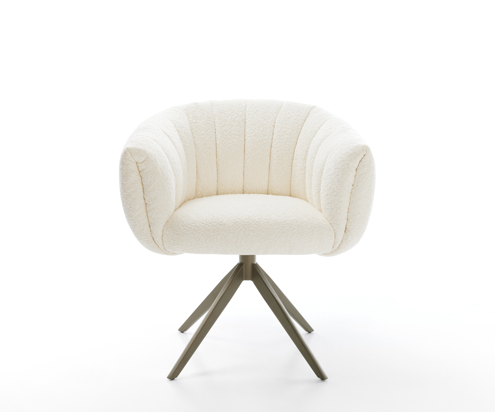 Jedálenská stolička Jada-Flex bouclé biela krížová podstava široká titánová farba 360° otočná hojdacia funkcia vrecková pružina - Image 2