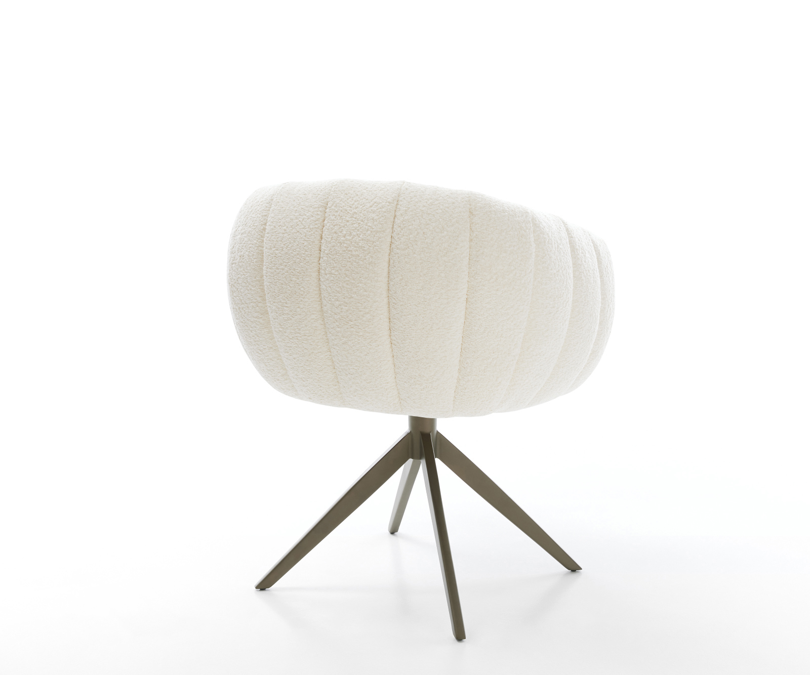 Jedálenská stolička Jada-Flex bouclé biela krížová podstava široká titánová farba 360° otočná hojdacia funkcia vrecková pružina - Image 5