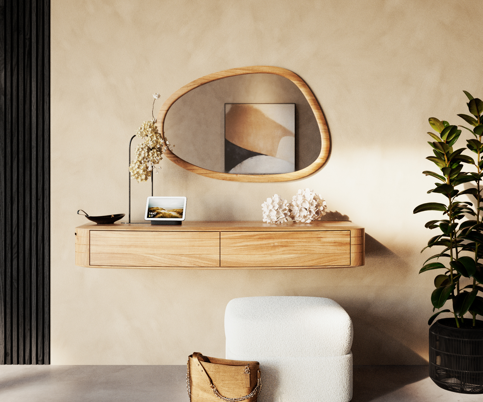 Zrkadlo Cermin 82×55 cm akácia Aura - Image 2