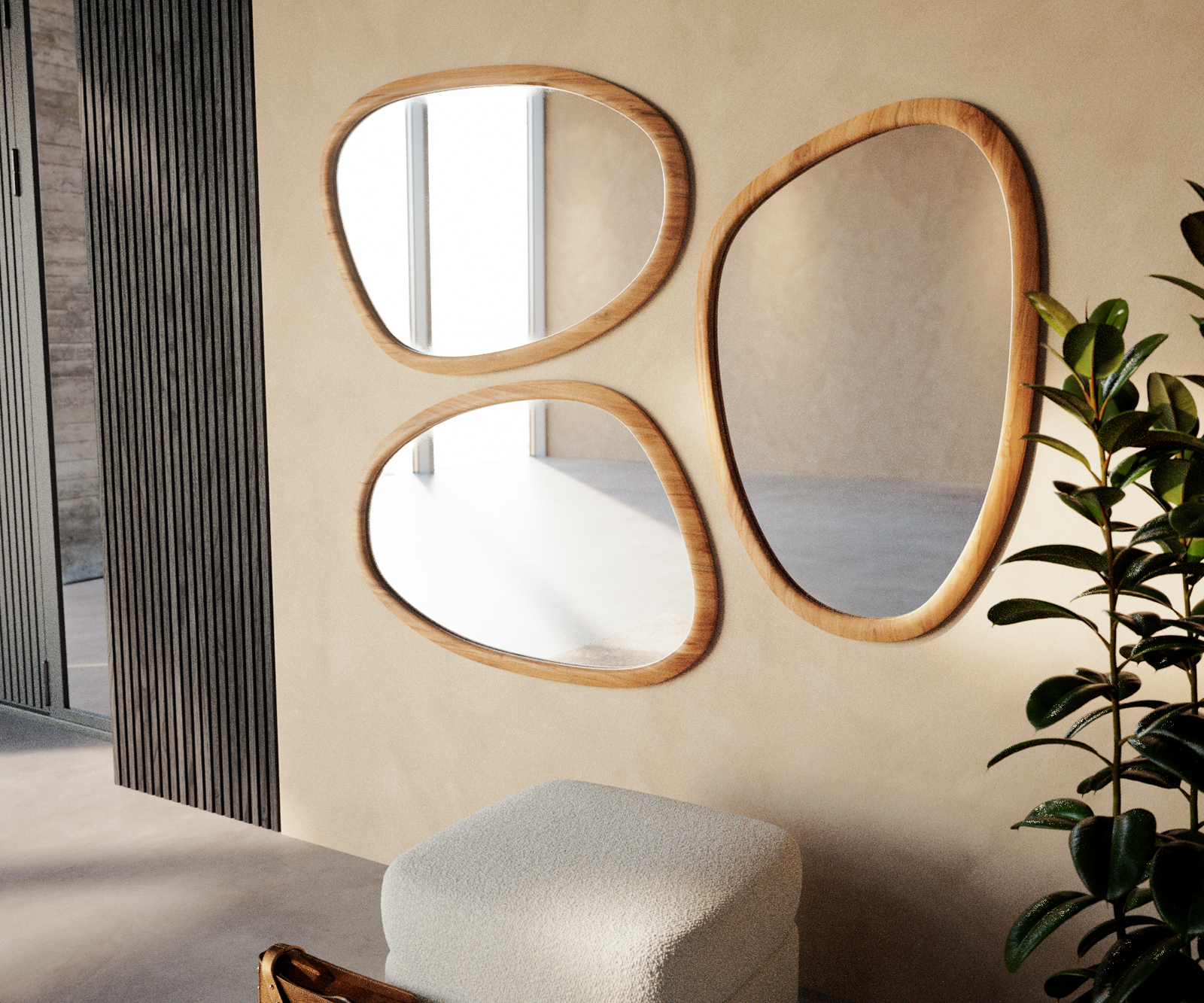 Zrkadlo Cermin 82×55 cm akácia Aura - Image 4