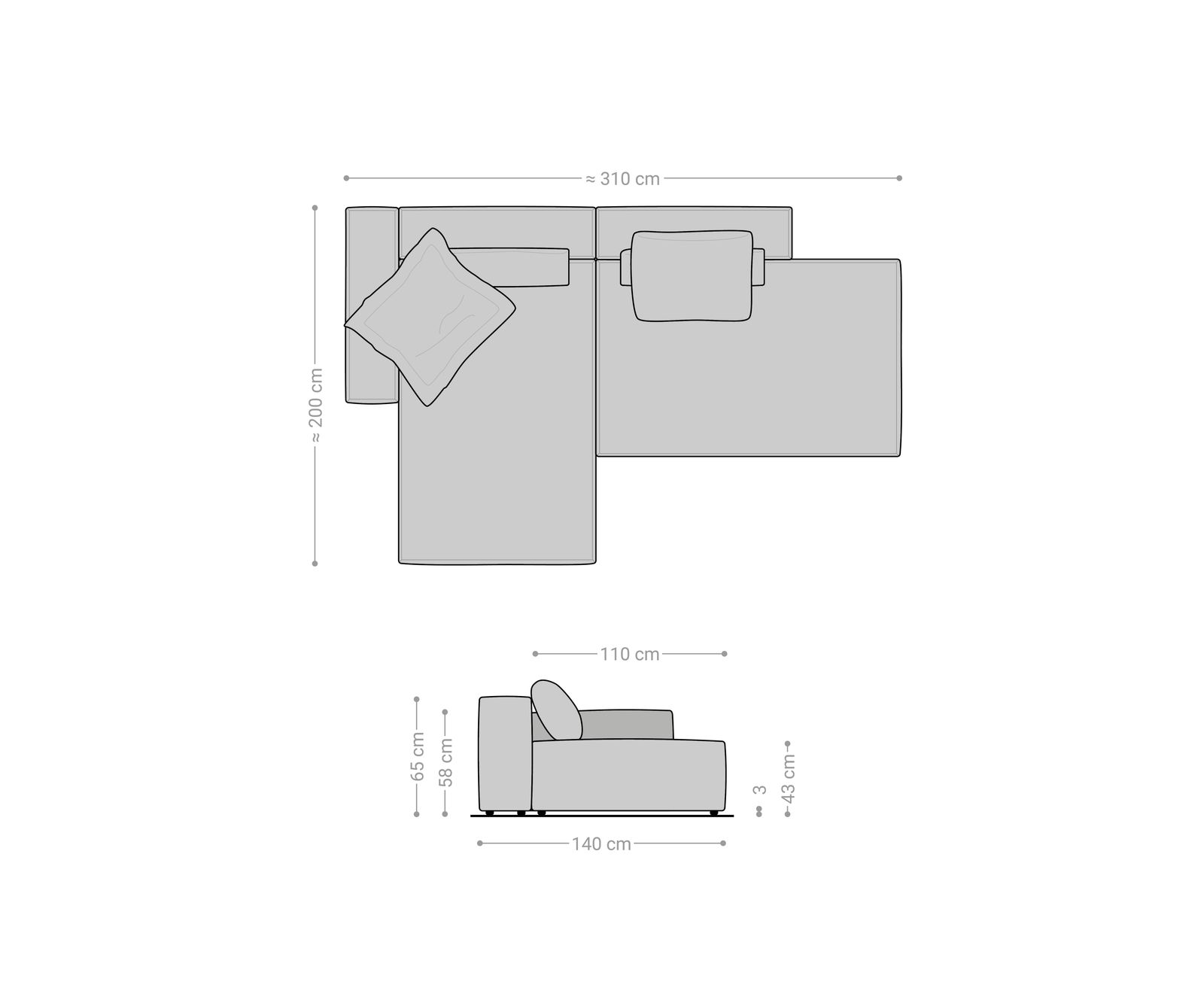 Rohová pohovka Freestyle 310x200 cm mikrovlákno taupe vintage prešívaná - Image 7