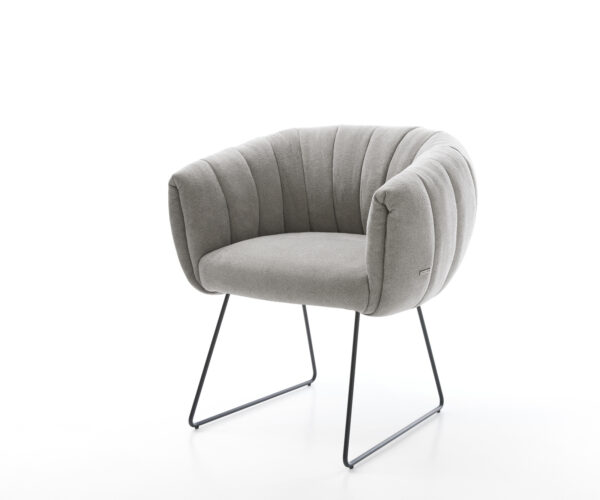 Jedálenská stolička Jada-Flex texturovaná látka mäkký sivá tenká podstava čierna vrecková pružina