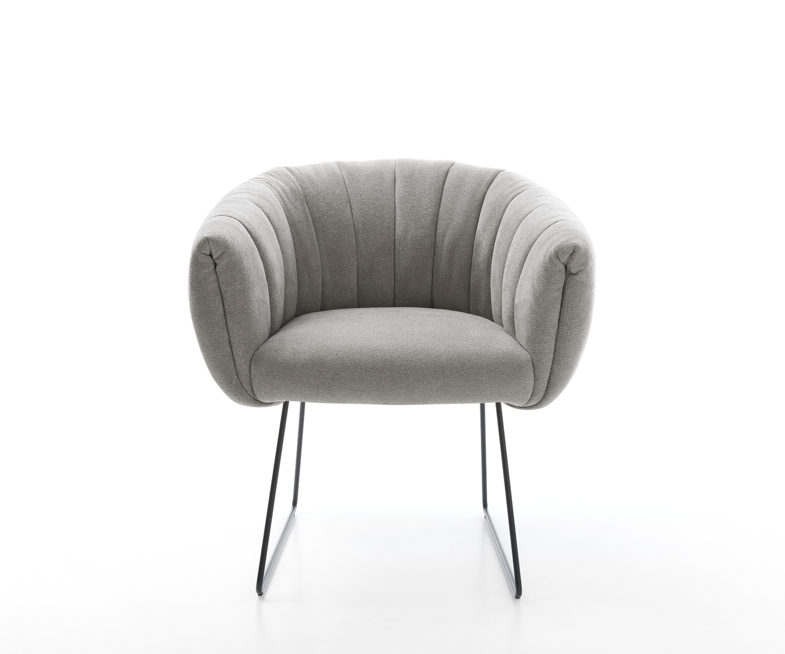 Jedálenská stolička Jada-Flex texturovaná látka mäkký sivá tenká podstava čierna vrecková pružina - Image 2