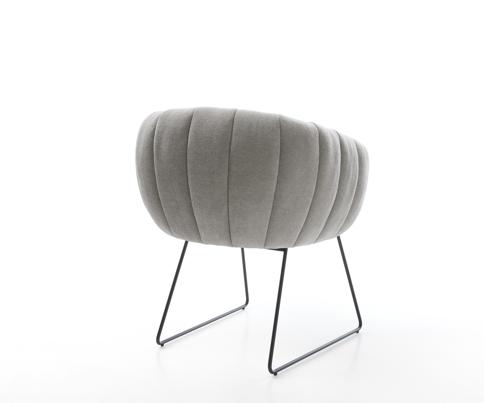 Jedálenská stolička Jada-Flex texturovaná látka mäkký sivá tenká podstava čierna vrecková pružina - Image 5