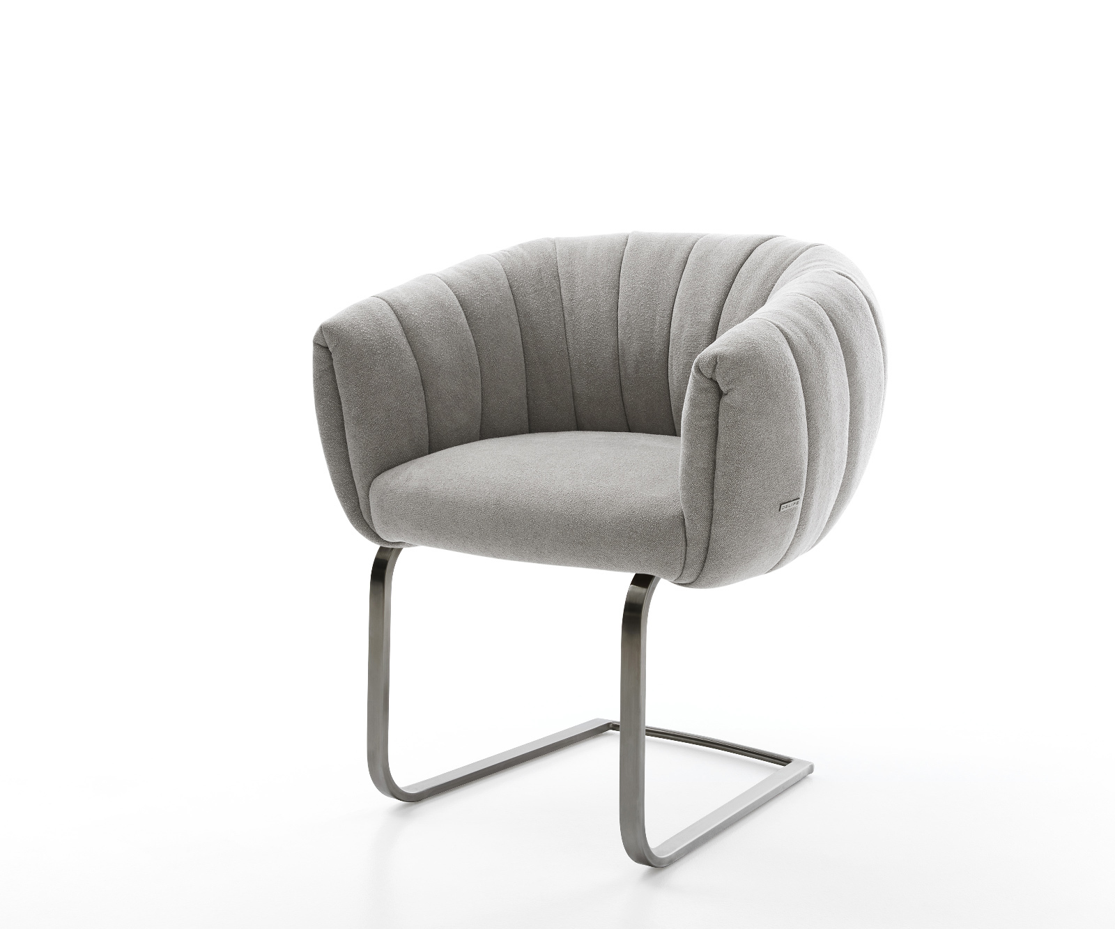 Konzolová jedálenská stolička Jada-Flex texturovaná látka mäkký sivá konzolová jedálenská stolička plochý grafit vrecková pružina