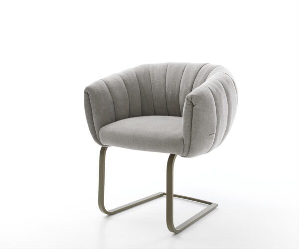 Konzolová jedálenská stolička Jada-Flex texturovaná látka mäkký sivá konzolová jedálenská stolička plochý titánová farba vrecková pružina