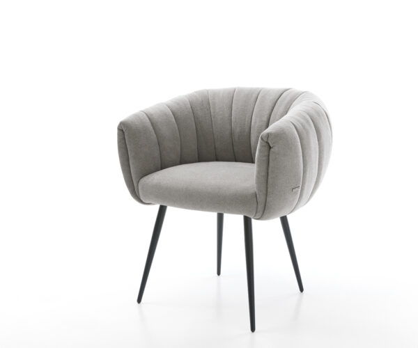 Jedálenská stolička Jada-Flex texturovaná látka mäkký sivá 4-nohá zúžená čierna vrecková pružina