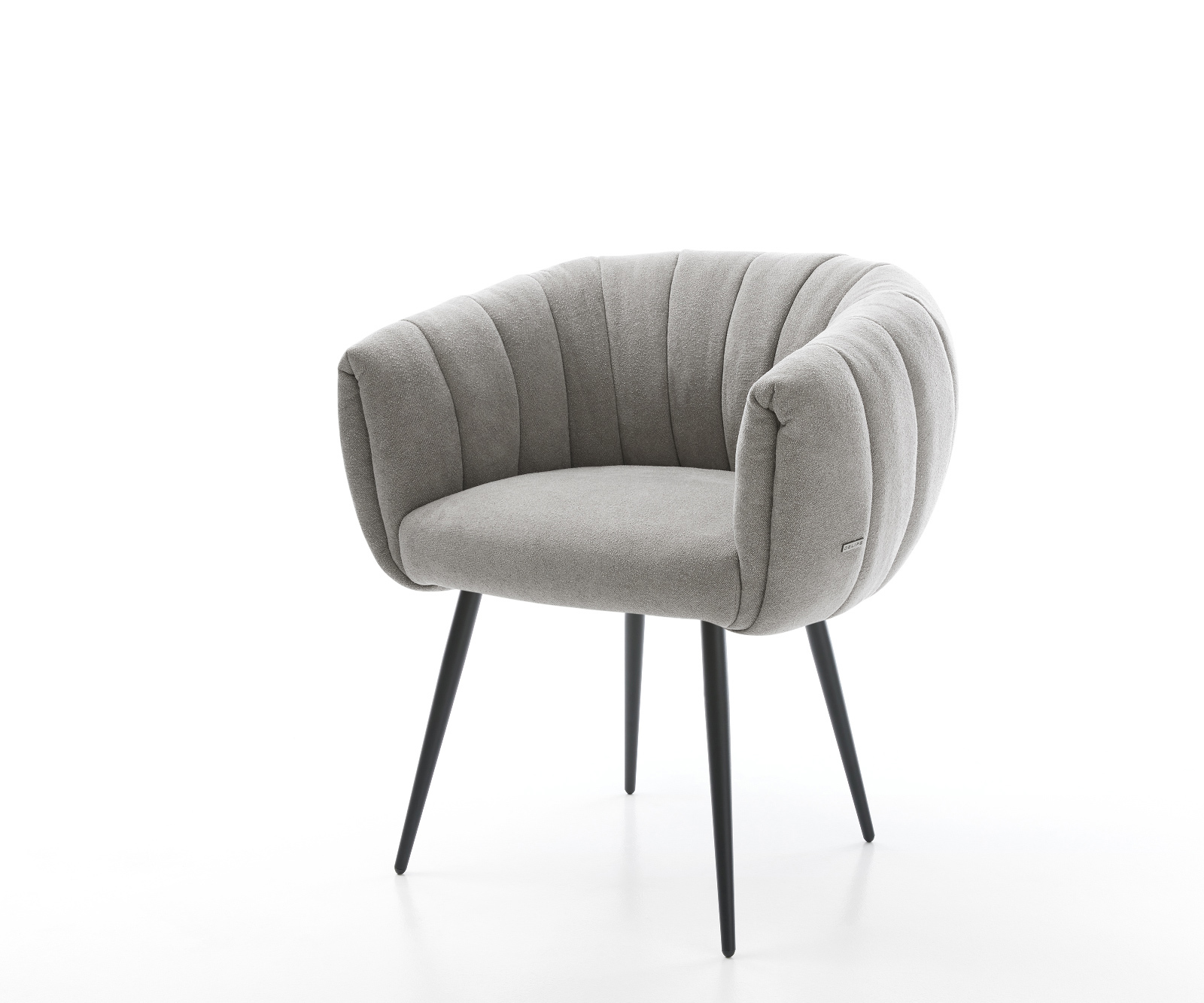 Jedálenská stolička Jada-Flex texturovaná látka mäkký sivá 4-nohá zúžená čierna vrecková pružina