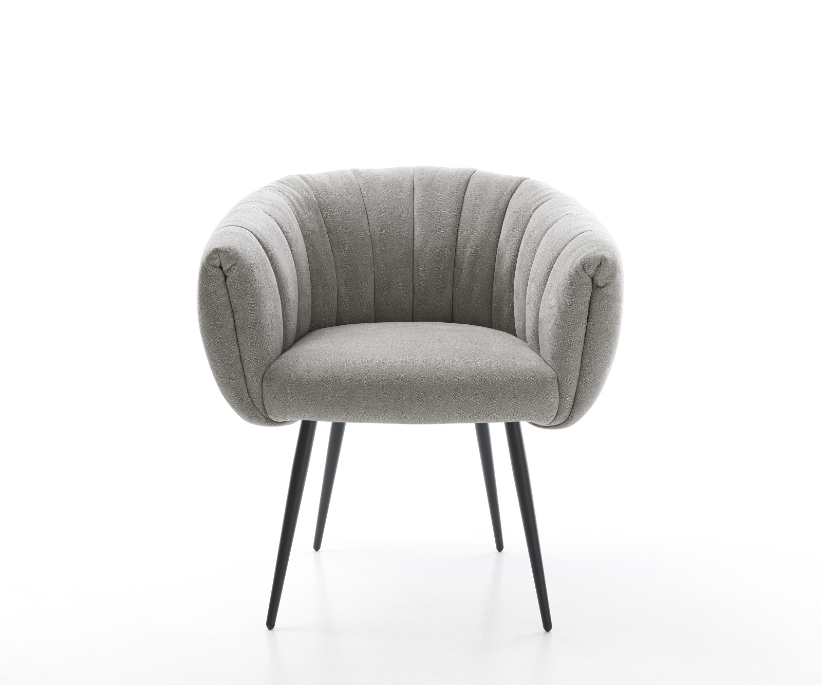 Jedálenská stolička Jada-Flex texturovaná látka mäkký sivá 4-nohá zúžená čierna vrecková pružina - Image 2