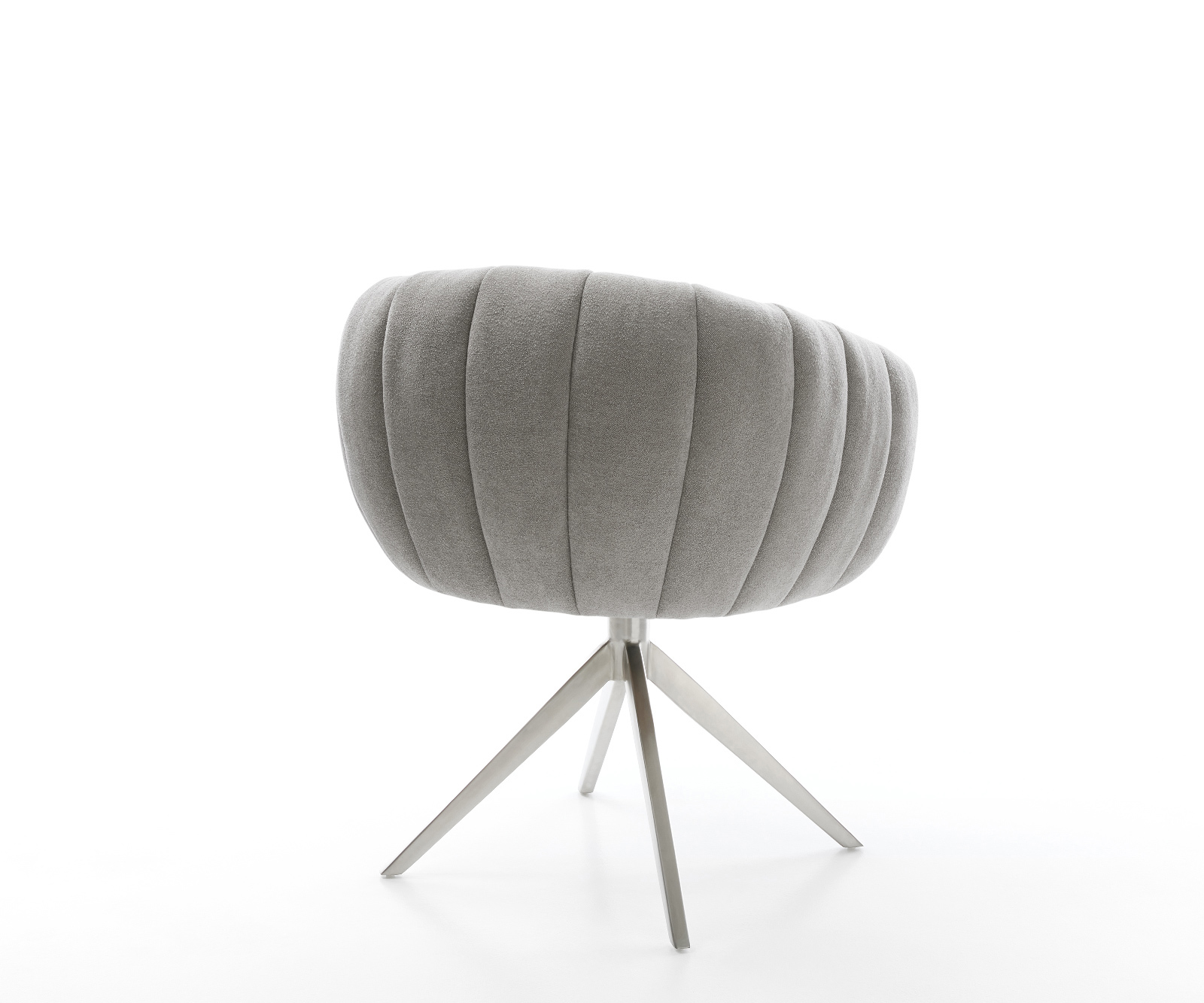 Jedálenská stolička Jada-Flex štruktúrovaná látka mäkká sivá krížová podstava široká nerezová oceľ 360° otočná hojdacia funkcia vrecková pružina - Image 5