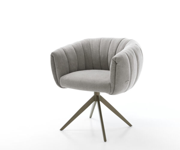 Jedálenská stolička Jada-Flex texturovaná látka mäkký sivá krížová podstava široká titánová farba 360° otočná hojdacia funkcia vrecková pružina