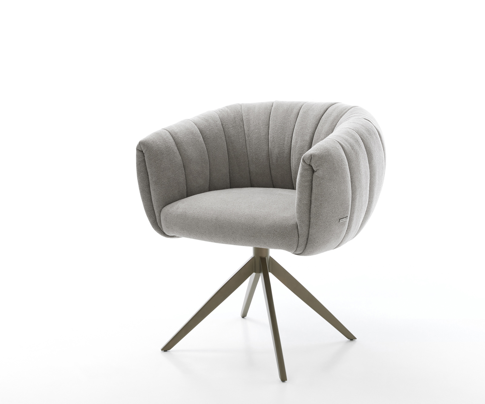 Jedálenská stolička Jada-Flex texturovaná látka mäkký sivá krížová podstava široká titánová farba 360° otočná hojdacia funkcia vrecková pružina