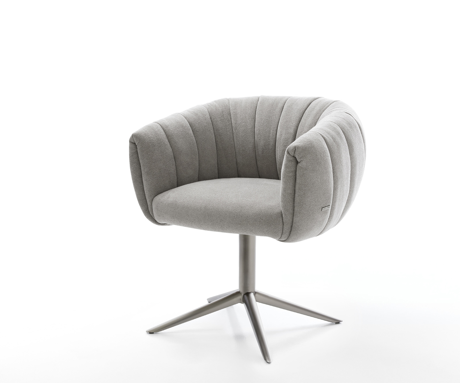 Jedálenská stolička Jada-Flex texturovaná látka mäkký sivá krížová podstava grafitová 360° otočná hojdacia funkcia vrecková pružina