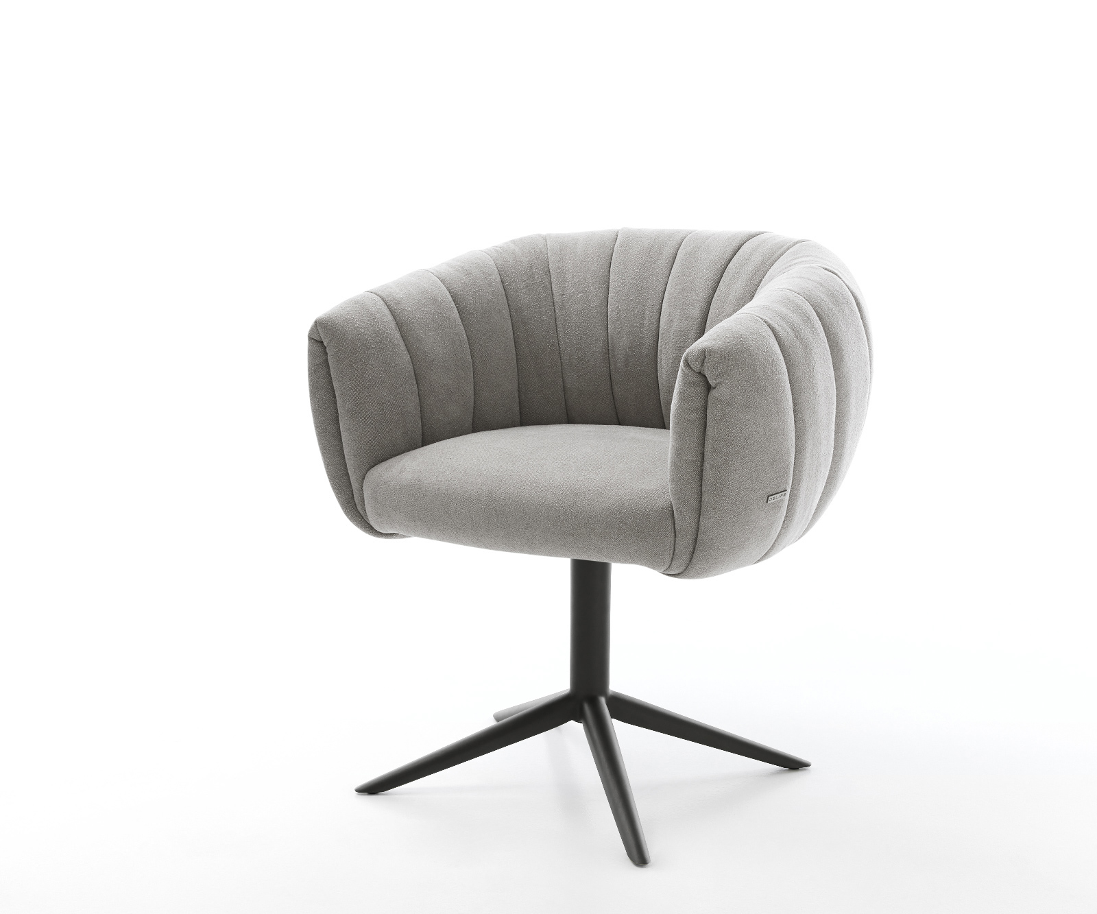 Jedálenská stolička Jada-Flex texturovaná látka mäkký sivá čierna krížová podstava 360° otočný hojdacia funkcia vrecková pružina