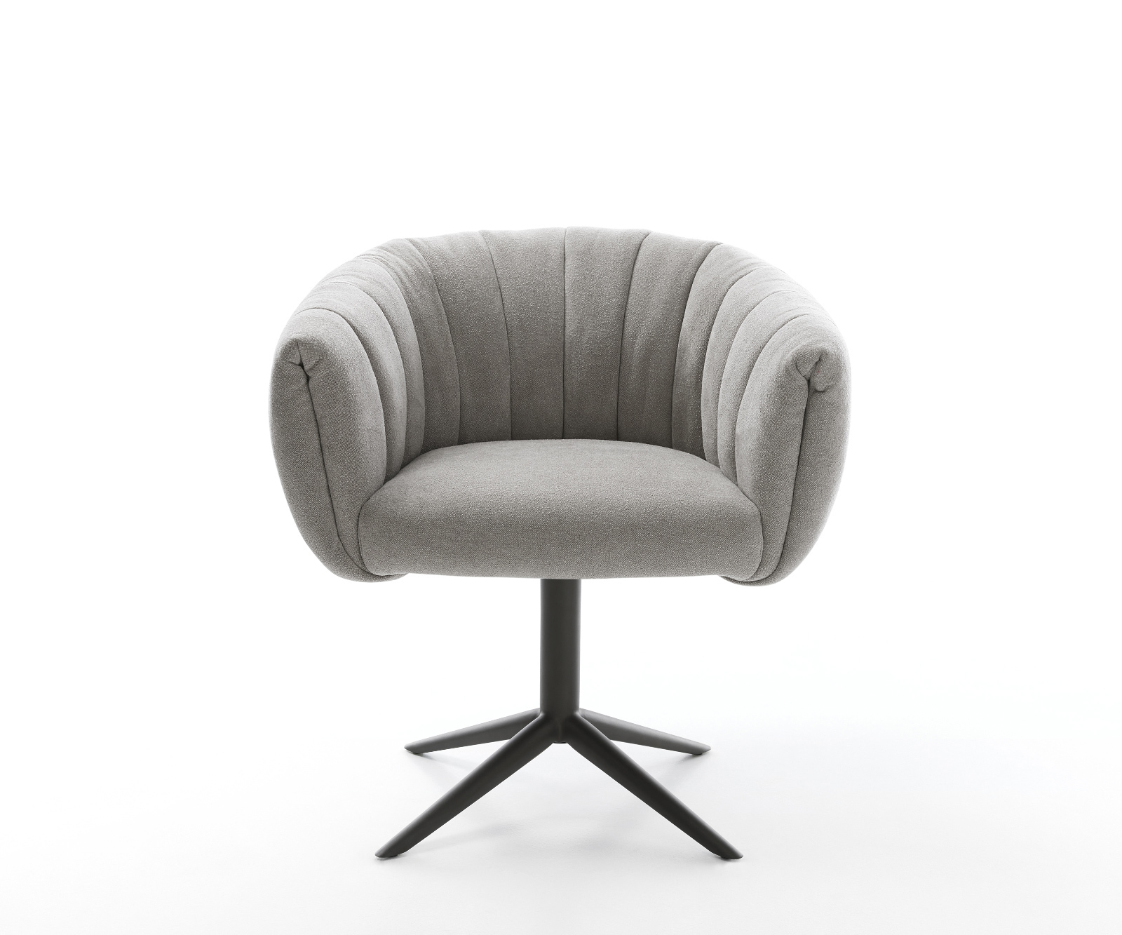 Jedálenská stolička Jada-Flex texturovaná látka mäkký sivá čierna krížová podstava 360° otočný hojdacia funkcia vrecková pružina - Image 2