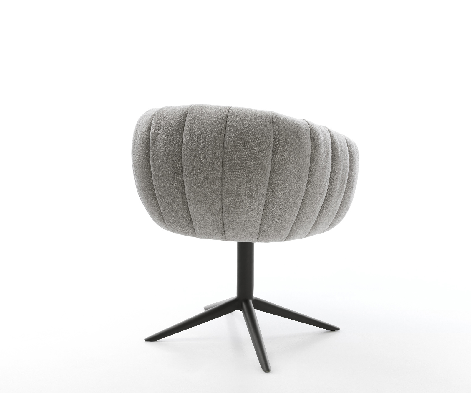 Jedálenská stolička Jada-Flex texturovaná látka mäkký sivá čierna krížová podstava 360° otočný hojdacia funkcia vrecková pružina - Image 5