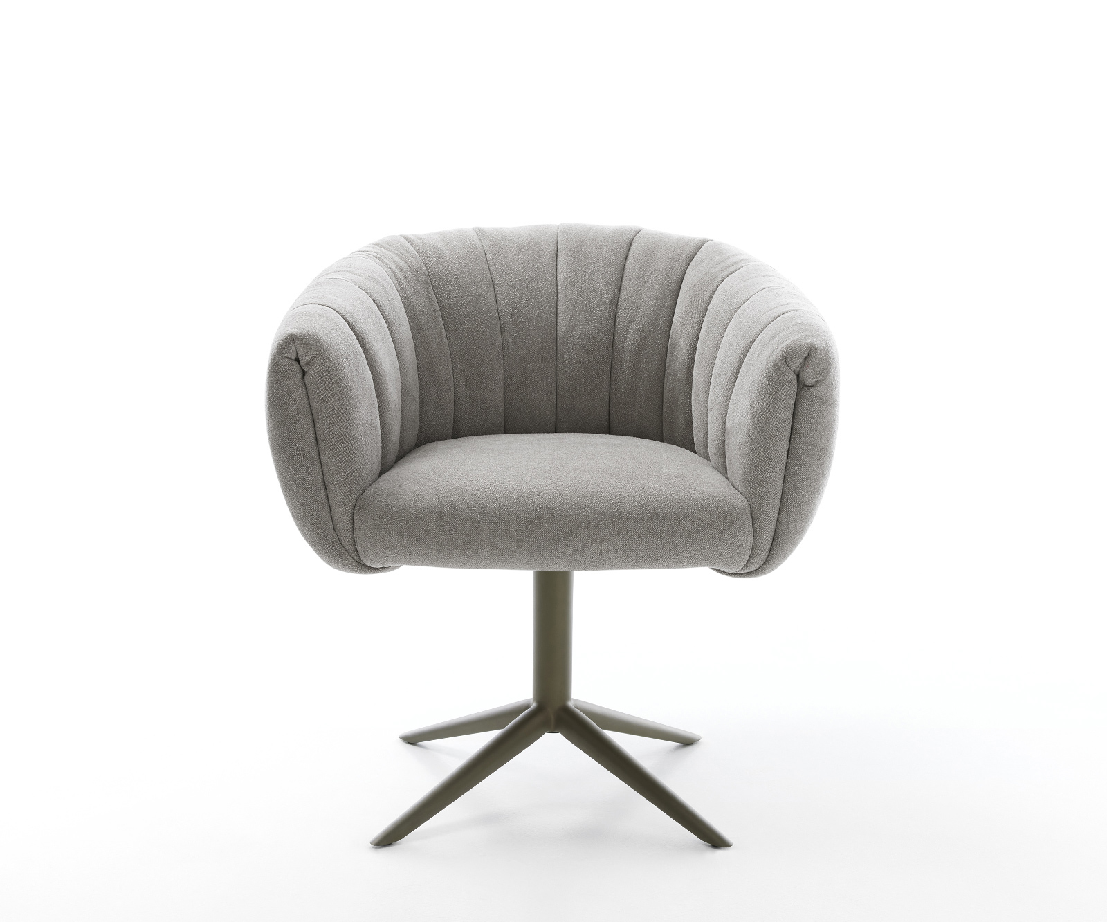 Jedálenská stolička Jada-Flex texturovaná látka mäkký sivá krížová podstava titánová farba 360° otočná hojdacia funkcia vrecková pružina - Image 2