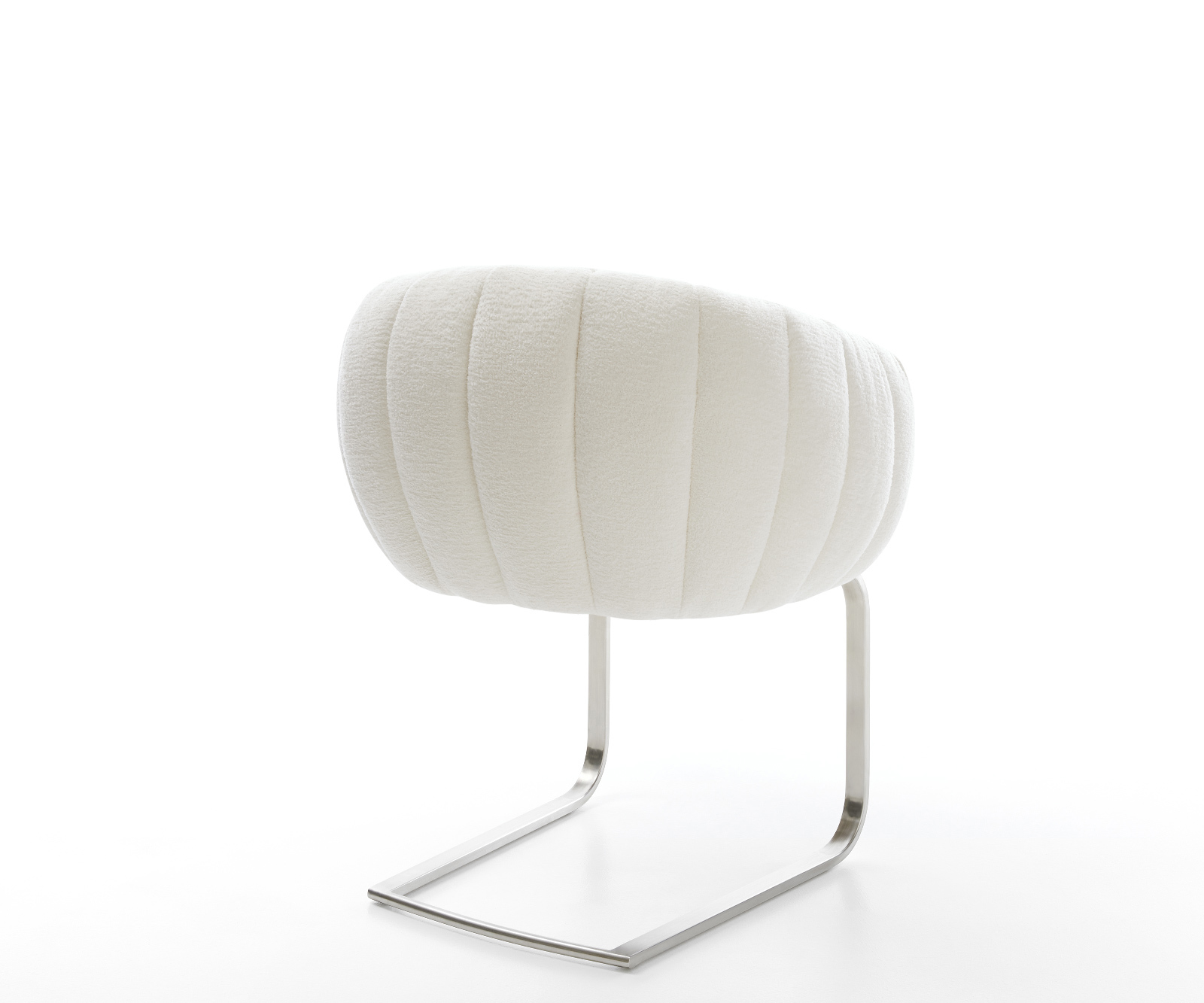 Konzolová jedálenská stolička Jada-Flex bouclé mäkký béžová konzolová jedálenská stolička plochá nerezová oceľ vrecková pružina - Image 5