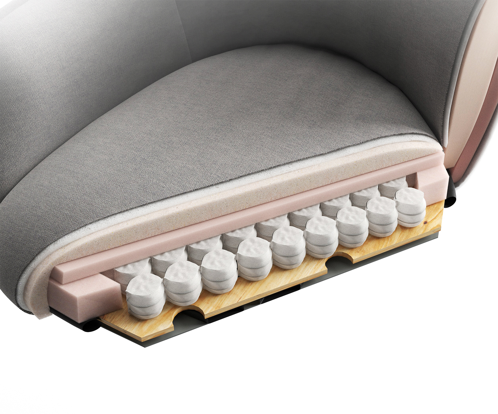 Jedálenská stolička Jada-Flex bouclé mäkký tmavobéžová krížová podstava široká titánová farba 360° otočná hojdacia funkcia vrecková pružina - Image 7