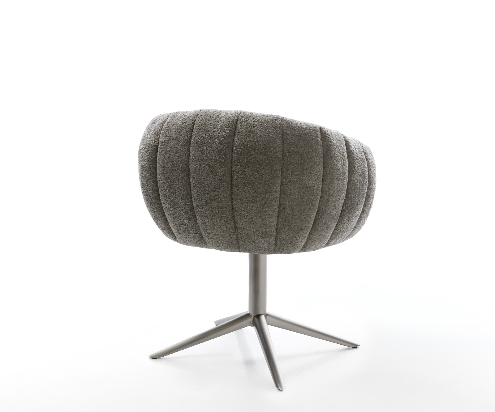 Jedálenská stolička Jada-Flex bouclé mäkký tmavobéžová krížová podstava grafitová 360° otočná hojdacia funkcia vrecková pružina - Image 5