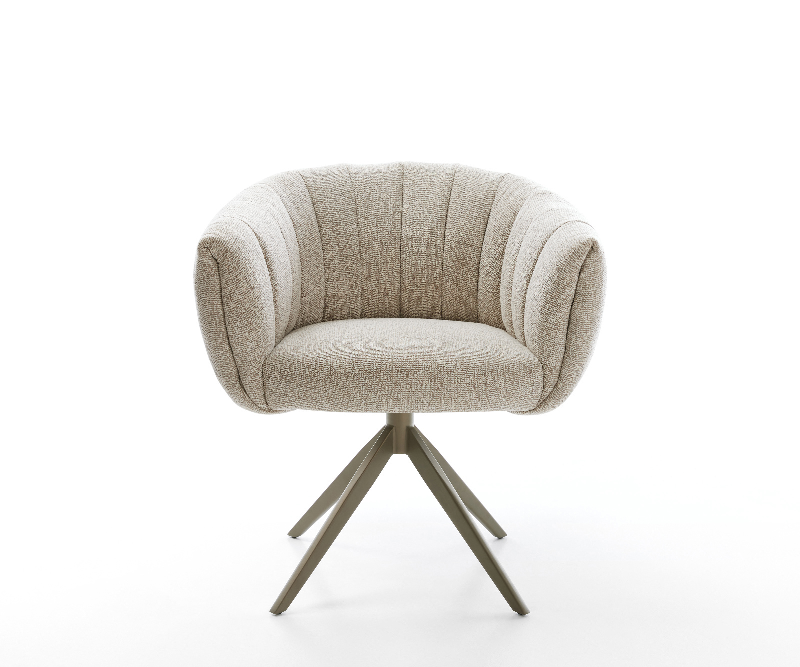 Jedálenská stolička Jada-Flex tkaná látka mäkká béžová krížová podstava široká titánová farba 360° otočná hojdacia funkcia vrecková pružina - Image 2