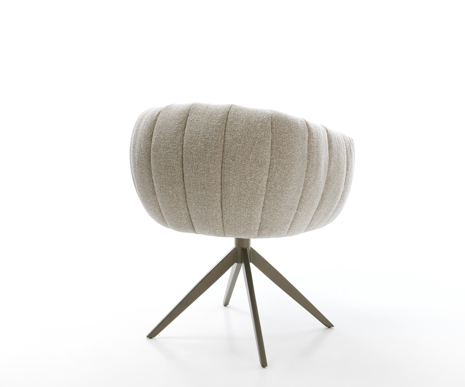 Jedálenská stolička Jada-Flex tkaná látka mäkká béžová krížová podstava široká titánová farba 360° otočná hojdacia funkcia vrecková pružina - Image 5