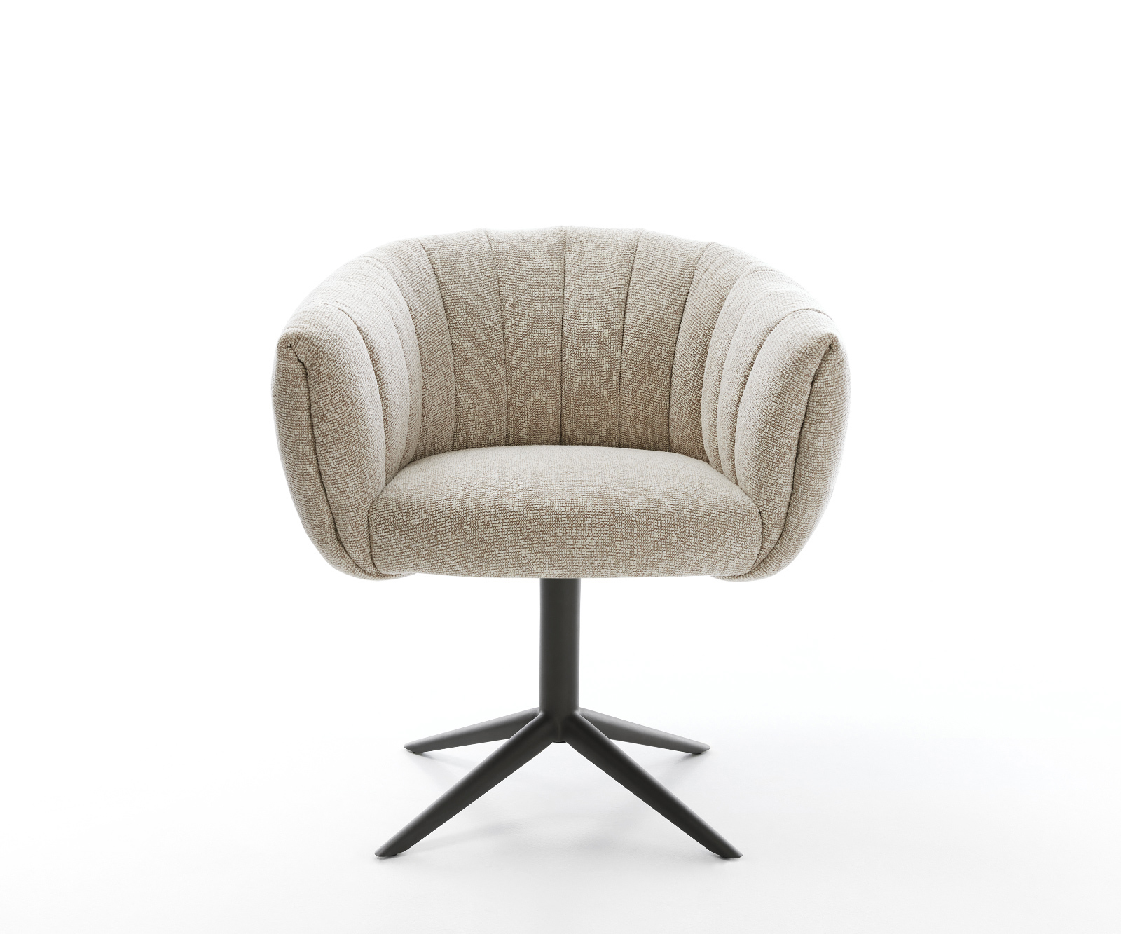 Jedálenská stolička Jada-Flex tkaná látka mäkký béžová čierna krížová podstava 360° otočný hojdacia funkcia vrecková pružina - Image 2