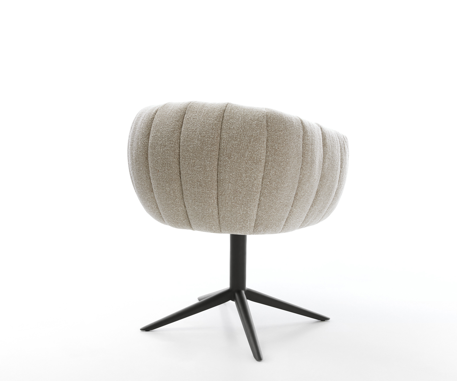 Jedálenská stolička Jada-Flex tkaná látka mäkký béžová čierna krížová podstava 360° otočný hojdacia funkcia vrecková pružina - Image 5