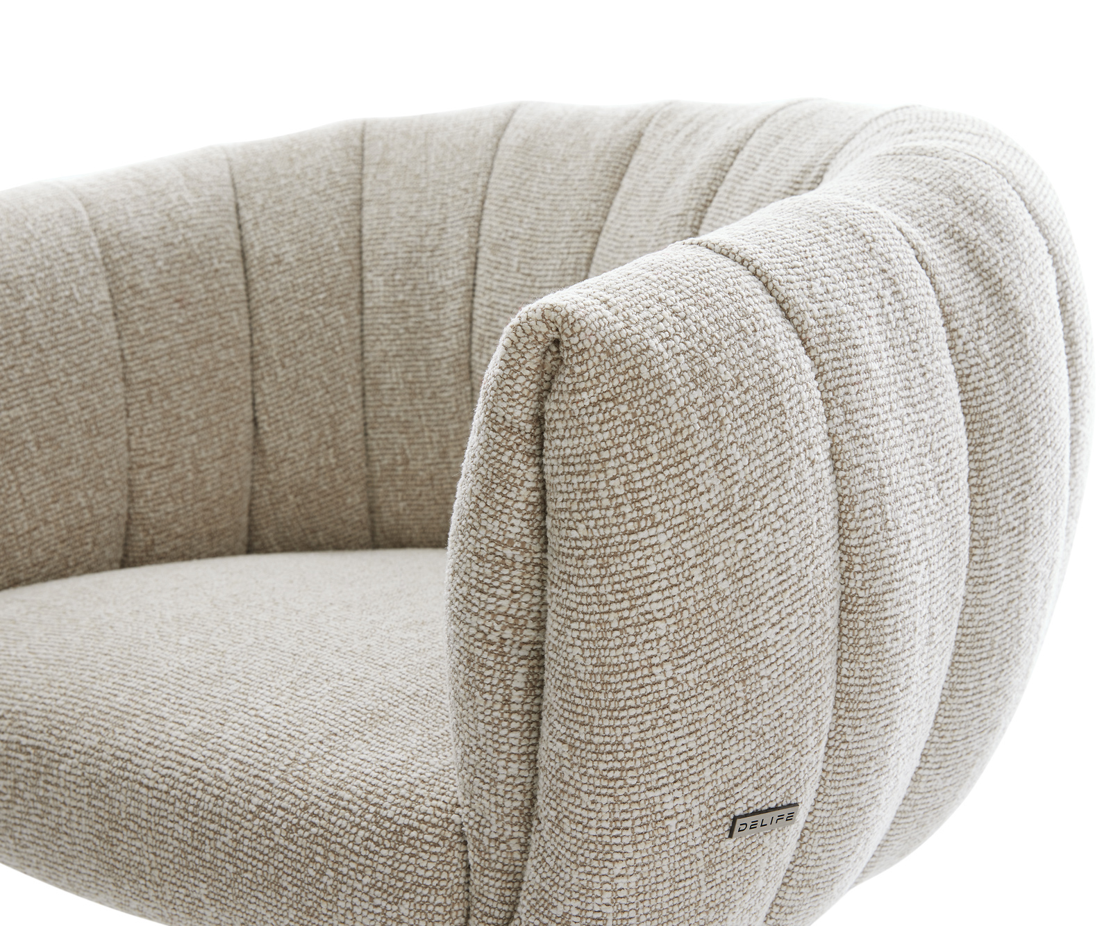 Jedálenská stolička Jada-Flex tkanina mäkký béžová krížová podstava titánová farba 360° otočný hojdacia funkcia vrecková pružina - Image 4