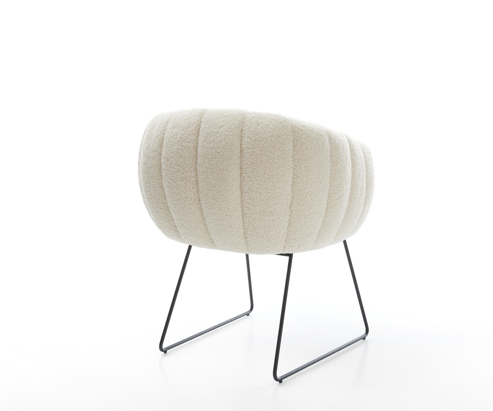 Jedálenská stolička Jada-Flex teddy látka béžová tenká podstava čierna vrecková pružina - Image 5