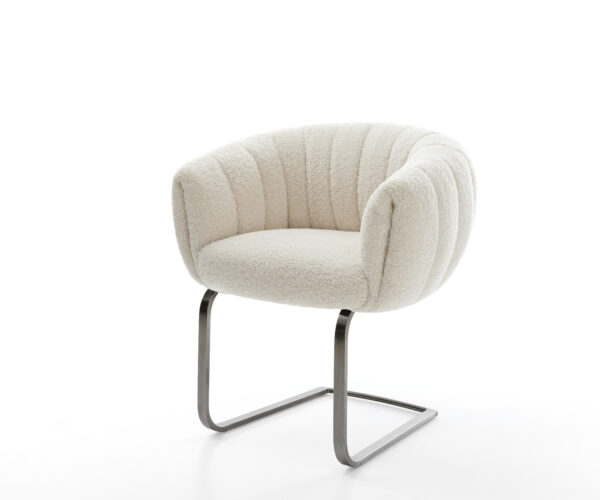 Konzolová jedálenská stolička Jada-Flex teddy látka béžová konzolová jedálenská stolička plochý grafit vrecková pružina