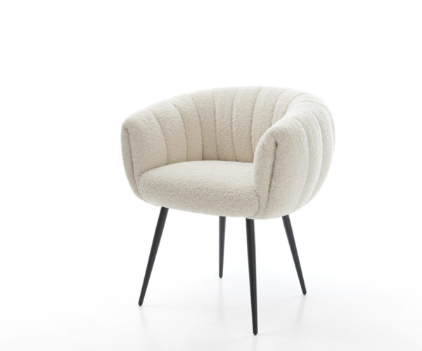 Jedálenská stolička Jada-Flex teddy látka béžová 4-nohá zúžená čierna vrecková pružina