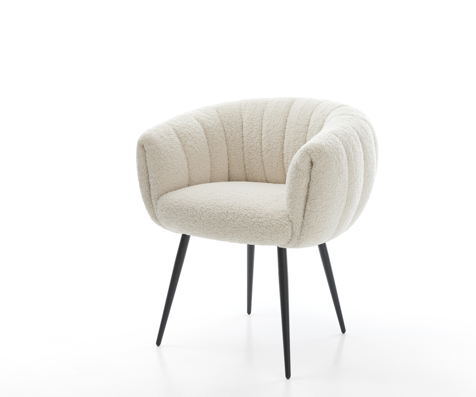 Jedálenská stolička Jada-Flex teddy látka béžová 4-nohá zúžená čierna vrecková pružina