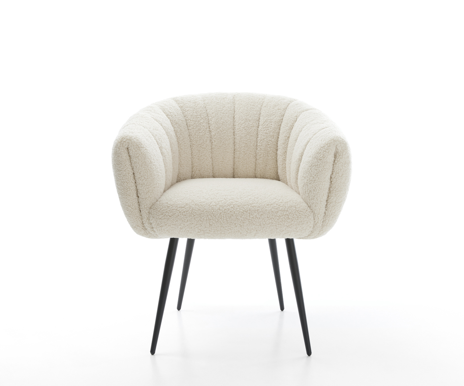 Jedálenská stolička Jada-Flex teddy látka béžová 4-nohá zúžená čierna vrecková pružina - Image 2