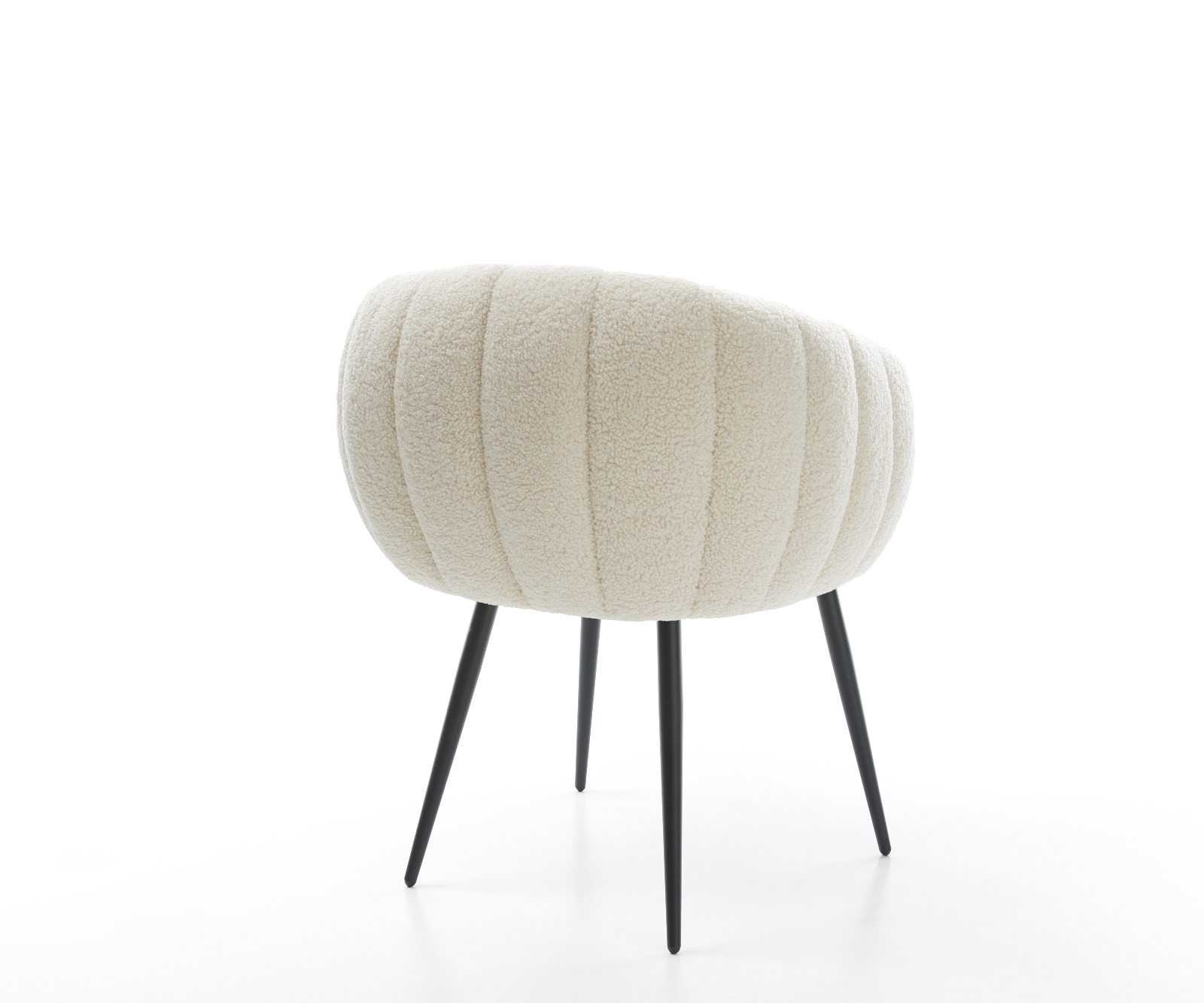 Jedálenská stolička Jada-Flex teddy látka béžová 4-nohá zúžená čierna vrecková pružina - Image 5