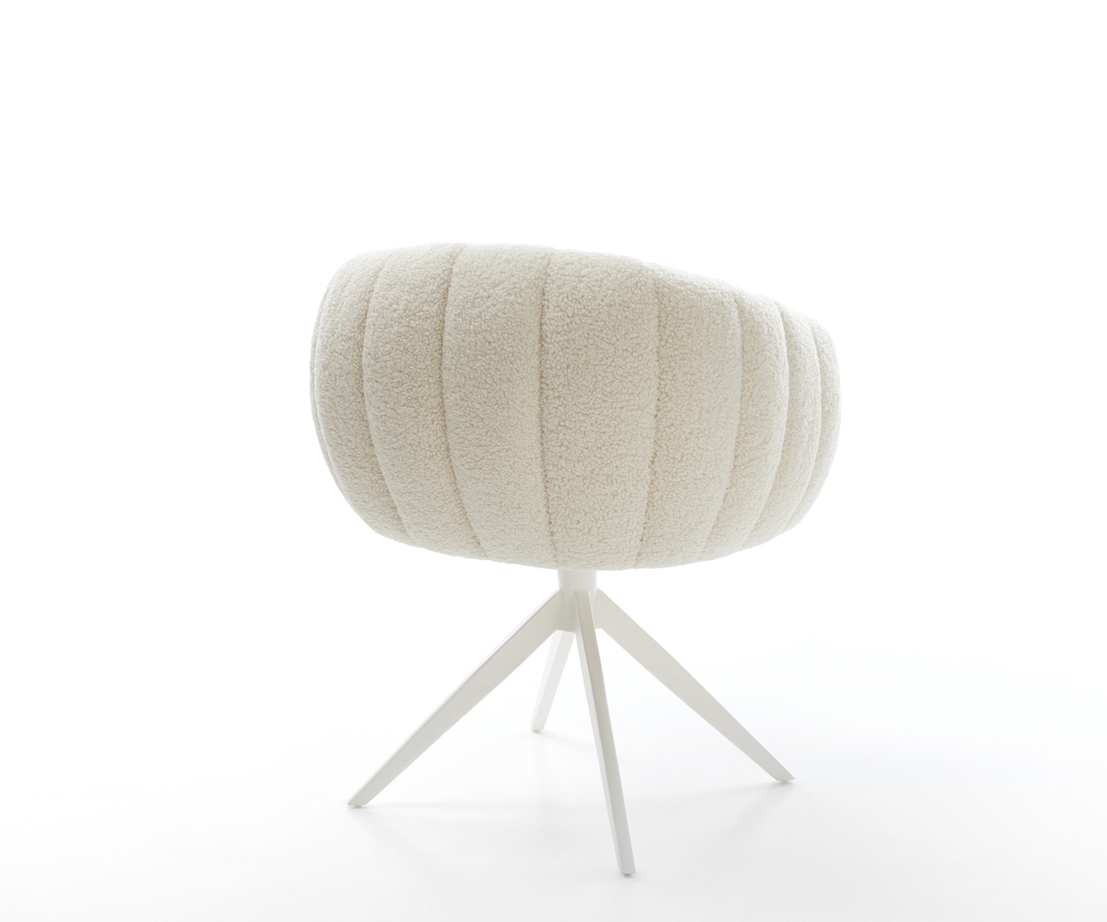 Jedálenská stolička Jada-Flex teddy látka béžová krížová podstava široká biela 360° otočná hojdacia funkcia vrecková pružina - Image 5