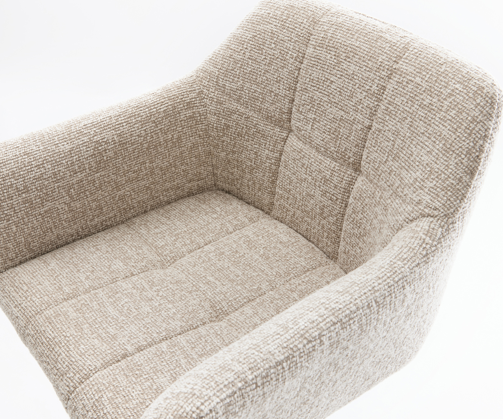 Barová stolička Yulo-Flex tkanina mäkký béžová otočná podstava výškovo nastaviteľná kov biela - Image 4