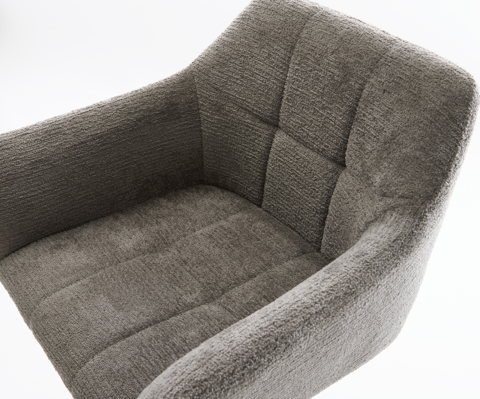 Barová stolička Yulo-Flex bouclé mäkký tmavobéžová otočná podstava výškovo nastaviteľná kov čierna - Image 4