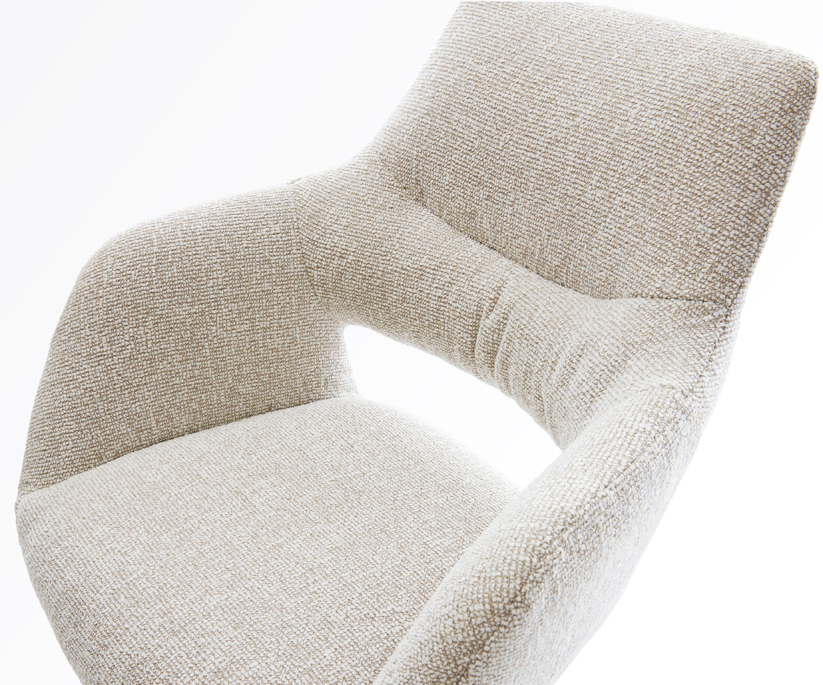 Barová stolička Yago-Flex tkanina mäkká béžová otočná podstava výškovo nastaviteľná kov titánová vrecková pružina - Image 4