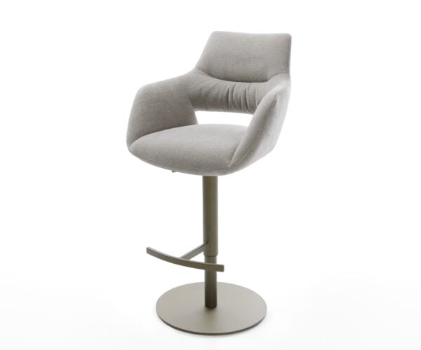 Barová stolička Yago-Flex texturovaná látka mäkká otočná podstava výškovo nastaviteľná kov titánová vrecková pružina