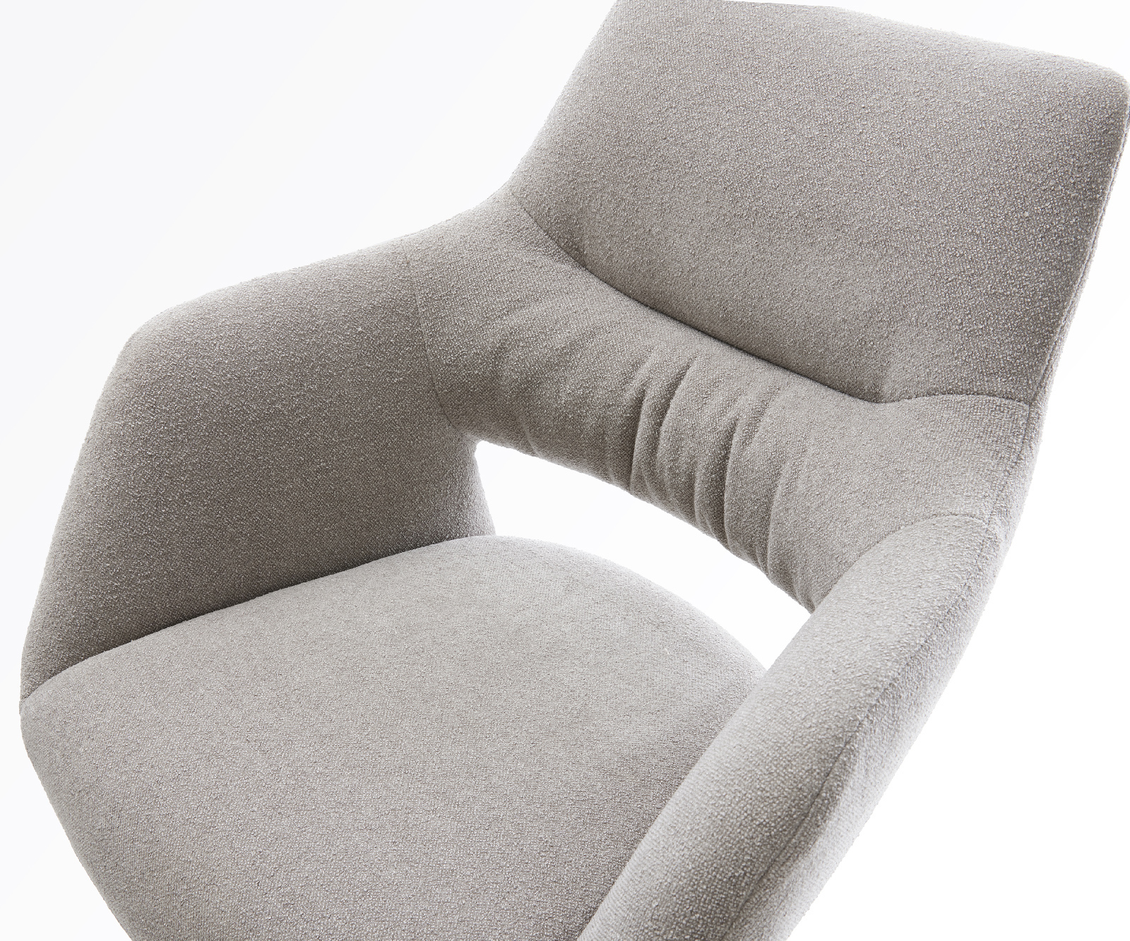 Barová stolička Yago-Flex texturovaná látka mäkký sivá tenká kovová podstava vrecková pružina - Image 4