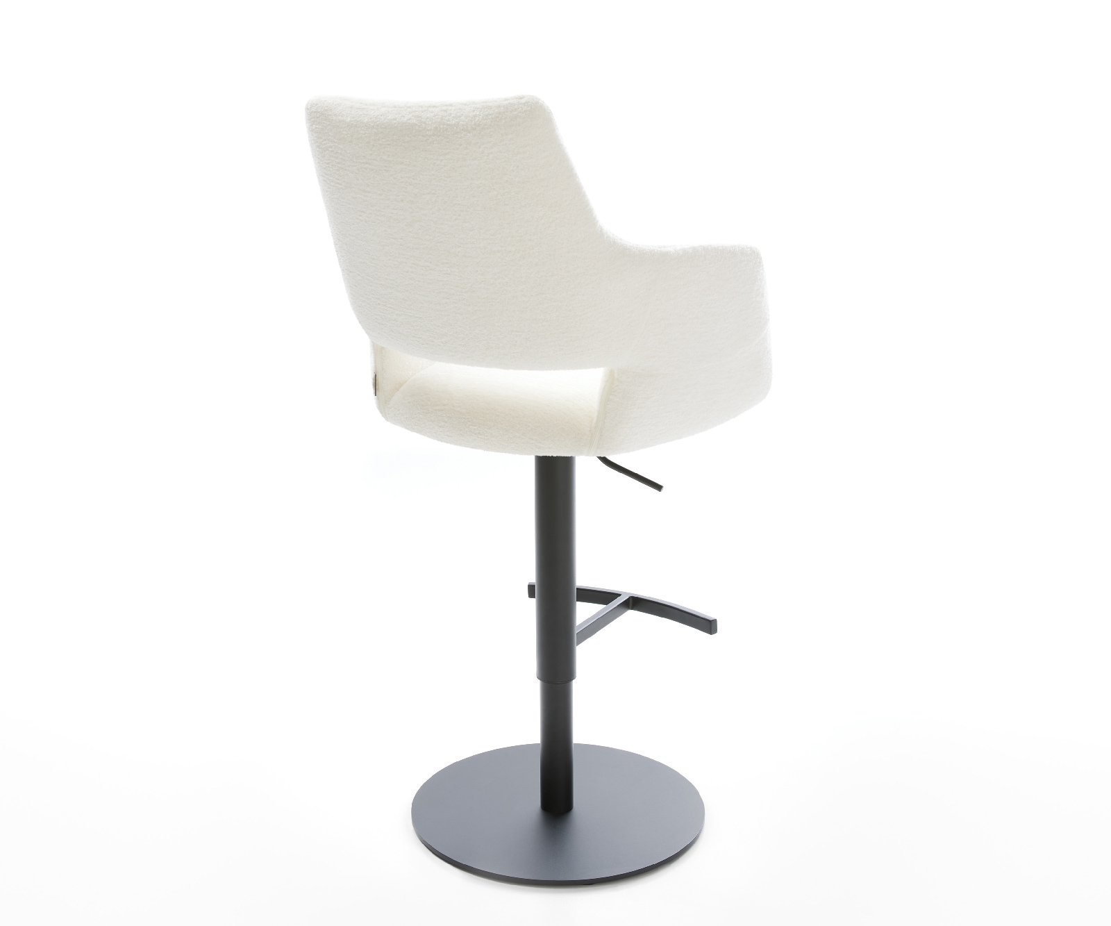 Barová stolička Yago-Flex bouclé mäkký béžová otočná podstava výškovo nastaviteľná kov čierna vrecková pružina - Image 5